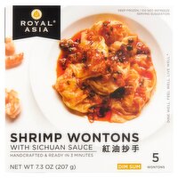 Royal Asia Dim Sum Shrimp Wontons with Sichuan Sauce, 5 count, 7.3 oz
