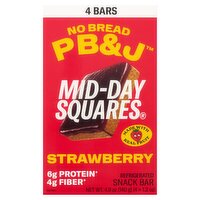 Mid-Day Squares No Bread PB&J Strawberry Refrigerated Snack Bar, 1.2 oz, 4 count