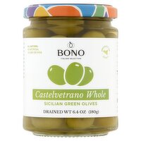 Bono Castelvetrano Whole Sicilian Green Olives, 6.4 oz, 6.4 Ounce