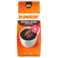 Dunkin' Original Blend Medium Roast Whole Bean Coffee, 12 oz, 12 Ounce