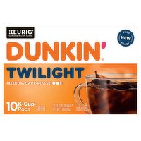 Dunkin' Twilight Medium Dark Roast Coffee K-Cup Pods, 0.33 oz, 10 count