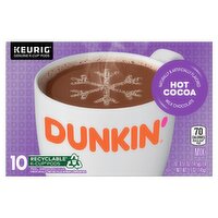 Dunkin' Milk Chocolate Hot Cocoa Mix K-Cup Pods, 0.51 oz, 10 count