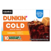 Dunkin' Caramel Cold Brew Hot Over Ice Coffee K-Cup Pods, 0.44 oz, 10 count