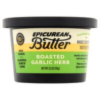 Epicurean Roasted Garlic Herb Flavored Butter, 3.5 oz