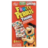 Post Fruity Pebbles Treats Marshmallow Cereal Bars, 8 count, 6.2 oz 