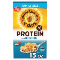 Post Honey Bunches of Oats Protein with Almonds Cereal Family Size, 15 oz