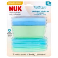 NUK Stacking Bowls, 4m+, 3 count