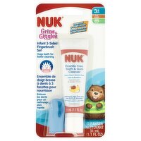 NUK Grins & Giggles Soft Infant 3-Sided Fingerbrush Set, 3+m