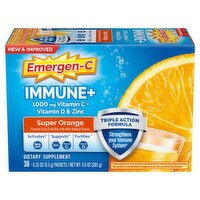 Emergen-C Immune+ Super Orange Dietary Supplement, 0.33 oz, 30 count