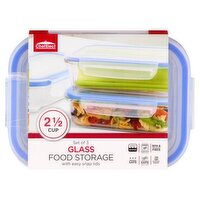 ChefElect 2 1/2 Cup Glass Rectangle Food Storage Containers, 3 count