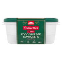 ChefElect 64oz Food Storage Containers Holiday Edition, 2 count