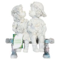 Garden Figurine 9.5" Stone Boy & Girl