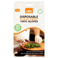 ChefElect Large Disposable Food Prep Vinyl Gloves, 20 count