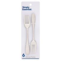 Simply Essential Stainless Steel Dinner Forks, 6 count