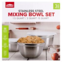 Chef Elect 1.5, 3, 5 Quart Stainless Steel Mixing Bowl Set, 3 count, 3 Each