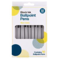 Black Ink 1.0 mm Ballpoint Pens, 3+, 10 count