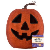 10" Glittered Light Up Pumpkin