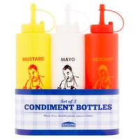 Chef Elect Set of 3 14 oz Condiment Bottles