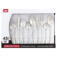 Chef Elect Stainless Steel Flatware Set, 45 count