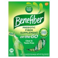 Benefiber On the Go Prebiotic Fiber Supplement, 0.14 oz, 28 count