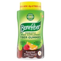 Benefiber Prebiotic Fiber Supplement Assorted Fruit Flavors Fiber Gummies, 81 count