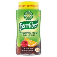 Benefiber Prebiotic Fiber Supplement Assorted Fruit Flavors Fiber Gummies, 81 count