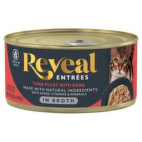 Reveal Tuna Fillet with Crab in Broth Complete Cat Food, 2.47 oz