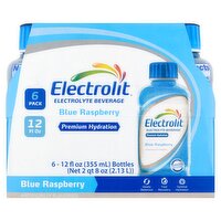 Electrolit Blue Raspberry Electrolyte Beverage, 6 count, 12 fl oz