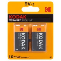 Kodak Xtralife 9V Alkaline Batteries, 2 count, 2 Each