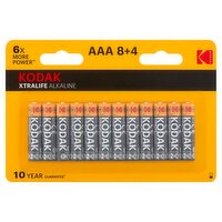 Kodak Xtralife AAA Alkaline Batteries, 12 count, 12 Each