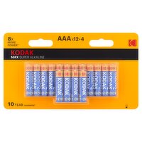 Kodak Max Super Alkaline 1.5V AAA Batteries, 16 count, 16 Each