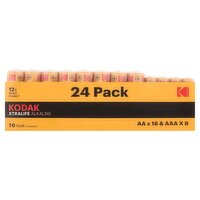 Kodak Xtralife Alkaline 1.5V AA and AAA Batteries, 24 count