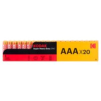 Kodak AAA 1.5V Super Heavy Duty Zinc Batteries, 20 count
