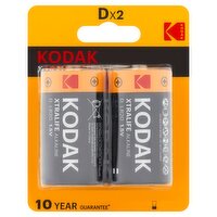 Kodak Xtralife Alkaline D 1.5V Batteries, 2 count