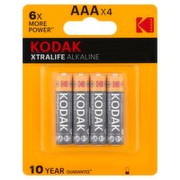 Kodak AAA Xtralife Alkaline Batteries, 4 count 