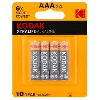 Kodak Xtralife Alkaline 1.5V AAA Batteries, 4 count, 4 Each