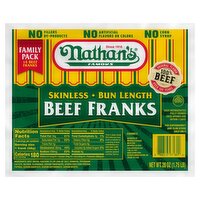 Nathan's Famous Skinless Bun Length Beef Franks Family Pack, 14 count, 28 oz