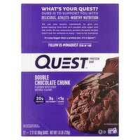 Quest Double Chocolate Chunk Protein Bar, 2.12 oz, 12 count