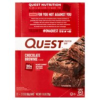 Quest Chocolate Brownie Flavor Protein Bar, 2.12 oz, 12 count