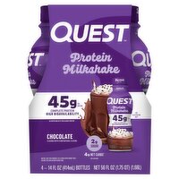Quest Chocolate Protein Milkshake, 14 fl oz, 4 count