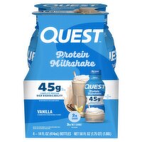 Quest Vanilla Protein Milkshake, 14 fl oz, 4 count
