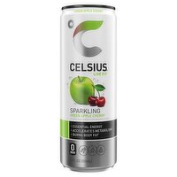 Celsius Live Fit Sparkling Green Apple Cherry Energy Drink, 12 fl oz, 12 Fluid ounce