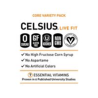 Celsius Live Fit Sparkling Essential Energy Drink Varity Pack, 12 fl oz, 12 count