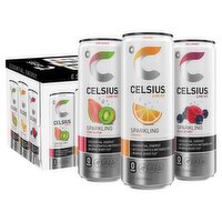 Celsius Live Fit Sparkling Essential Energy Drink Varity Pack, 12 fl oz, 12 count