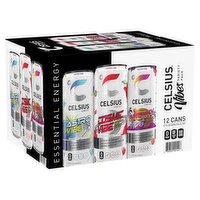 Celsius Live Fit Vibes Essential Energy Drink Variety Pack, 12 fl oz, 12 count