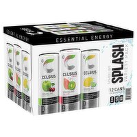 Celsius Live Fit Sparkling Splash Essential Energy Drink Variety Pack, 12 fl oz, 12 count