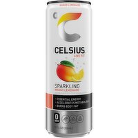 Celsius Live Fit Zero Sugar Energy Drink Sparkling Mango Lemonade 12 Fl Oz