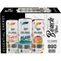 Celsius Live Fit Essentials Sparkling Energy Drink Variety Pack 12 Fl Oz, 12 Count