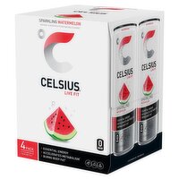 Celsius Live Fit Sparkling Watermelon Energy Drink, 12 fl oz, 4 count, 48 Fluid ounce