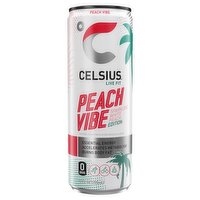 Celsius Live Fit Sparkling Peach Vibe Energy Drink, 12 fl oz, 12 Fluid ounce